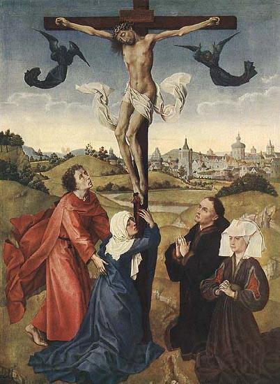 WEYDEN, Rogier van der Crucifixion Triptych Spain oil painting art